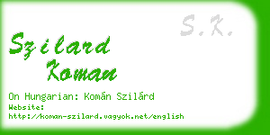 szilard koman business card